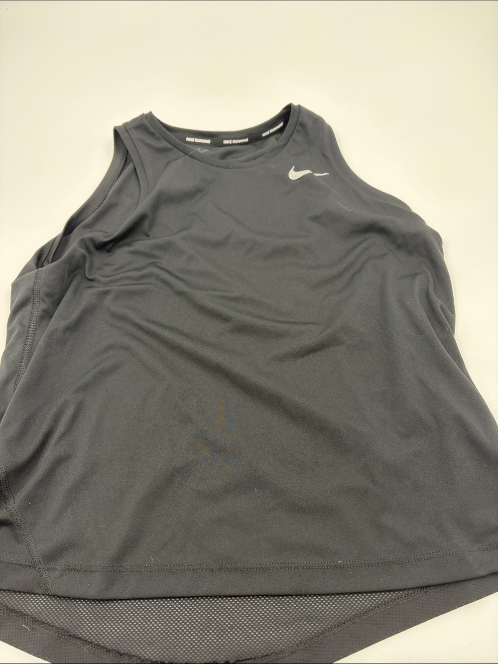 Nike Black Sleeveless Performance Tank with White Swoosh